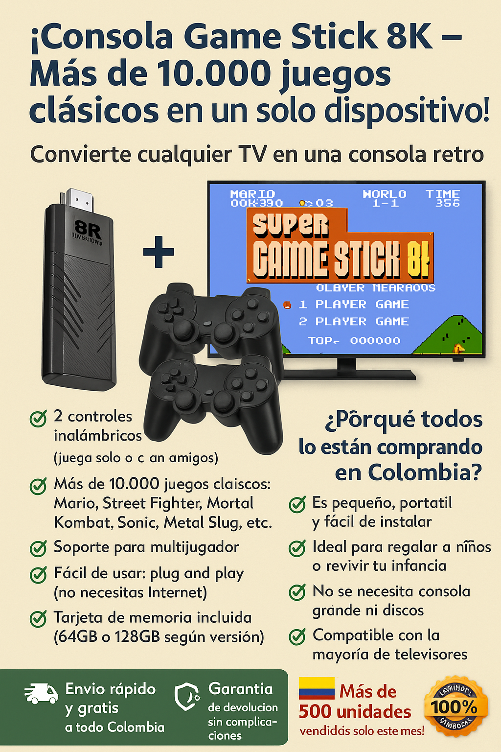 Game Stick 8K – Revive tu infancia en la TV